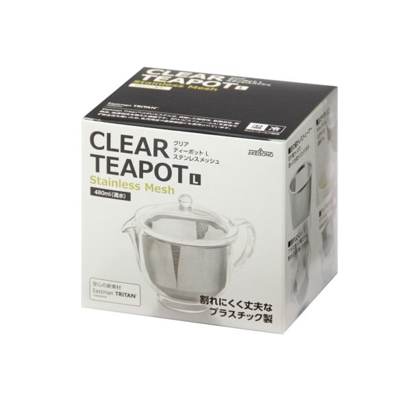 Akebono Plastic Clear Tea Pot with Stainless Mesh Strainer L TW-3722