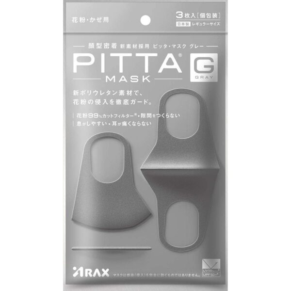 Arax Pitta Mask Gray Regular Size 3 Masks