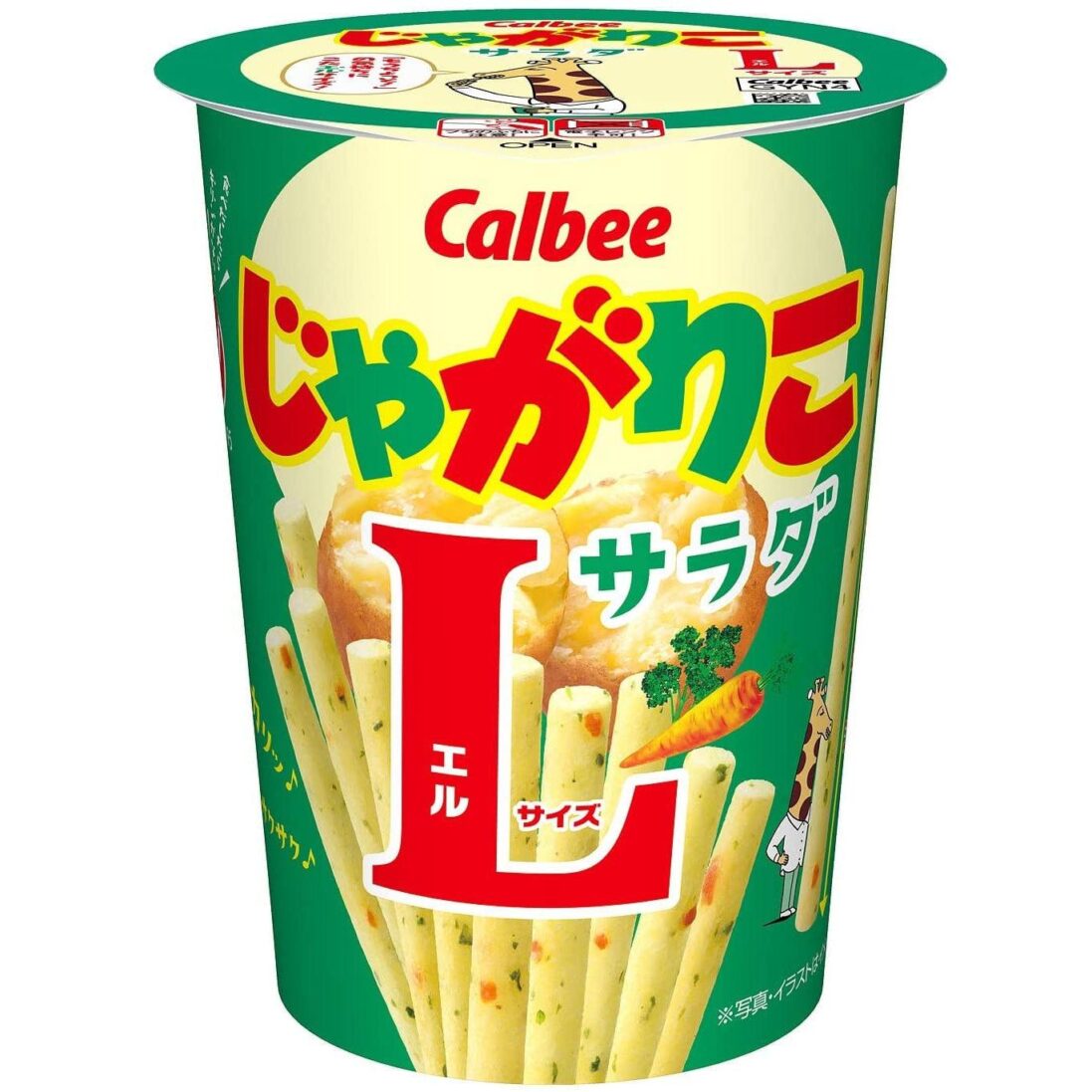 Calbee Jagarico Potato Sticks Snack Salad Flavor Large (Pack of 3 Cups)