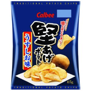 Calbee Kataage Lightly Salted Crispy Potato Chips 65g (Box of 12 Bags)