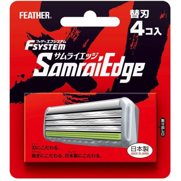 Feather F-System Samurai Edge Razor Blade Refills 4 Cartridges