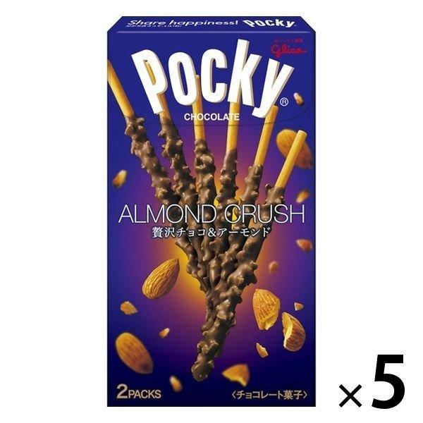 Glico Pocky Almond Crush Chocolate Sticks Snack (Pack of 5)