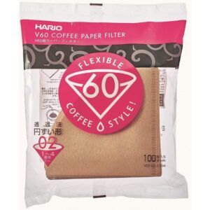 Hario V60 Coffee Filter Paper Size 02 Natural Brown VCF-02-100M