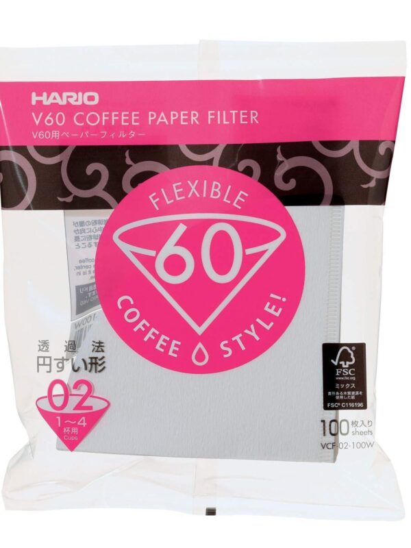 Hario V60 Coffee Filter Paper Size 02 White VCF-02-100W