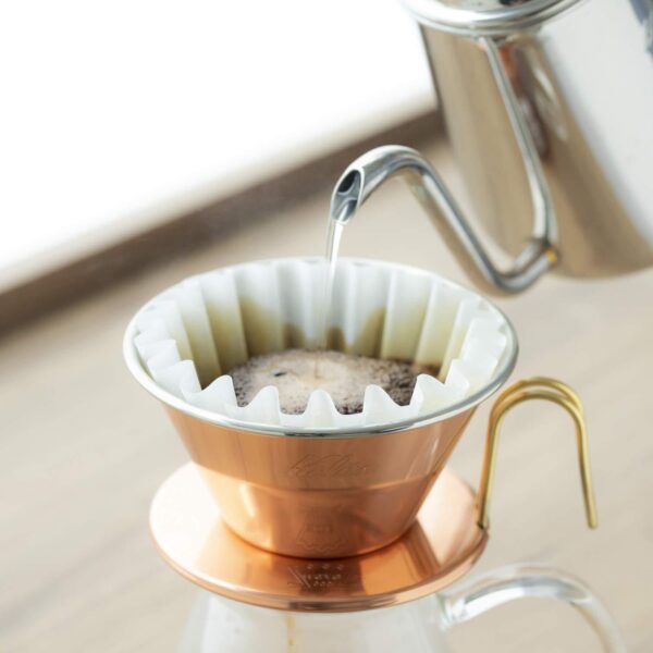 Kalita Copper Wave Coffee Dripper + Glass Server + Paper Filters Set