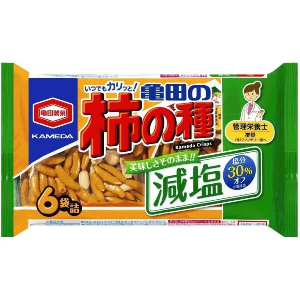 Kameda Kakinotane Low-Sodium Rice Crackers Peanuts Mix 173g x 3 Bags