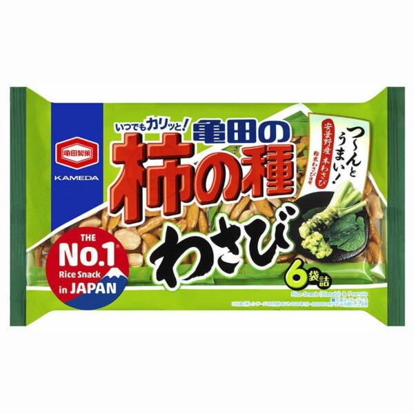 Kameda Kakinotane Wasabi Rice Crackers with Peanuts 173g