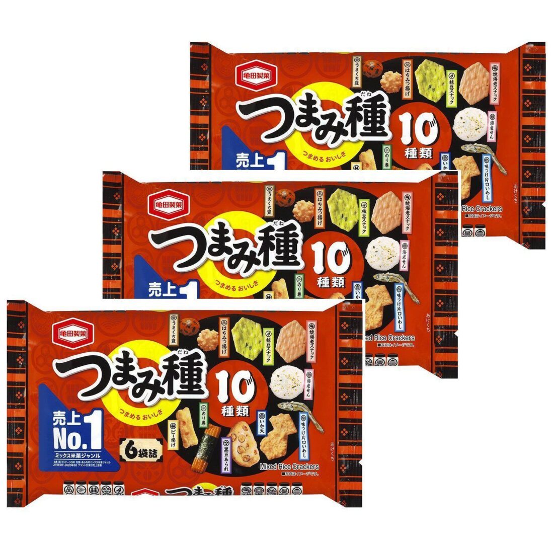 Kameda Tsumami Dane Senbei Cracker Assortment 120g (Pack of 3)
