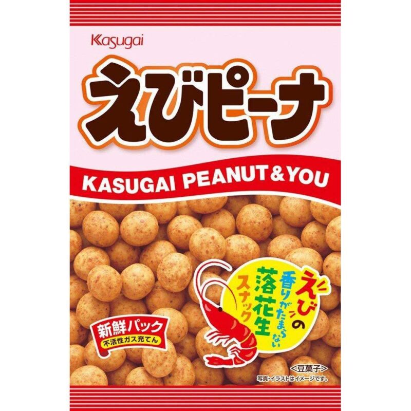 Kasugai Peanut & You Shrimp Flavor Roasted Peanuts (Pack of 3 Bags)