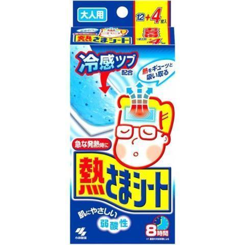 Kobayashi Netsusama Cooling Gel Sheets for Adults 16 Pads