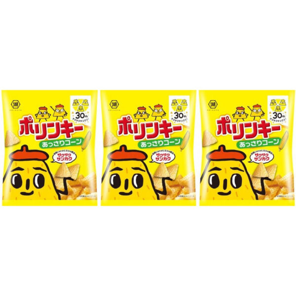 Koikeya Polinky Corn Soup Chips Japanese Corn Snack 60g (Pack of 3)