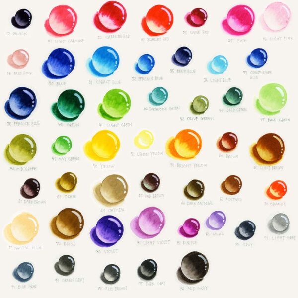 Kuretake ZIG Clean Color Real Brush Marker 48 Colors RB-6000AT/48V