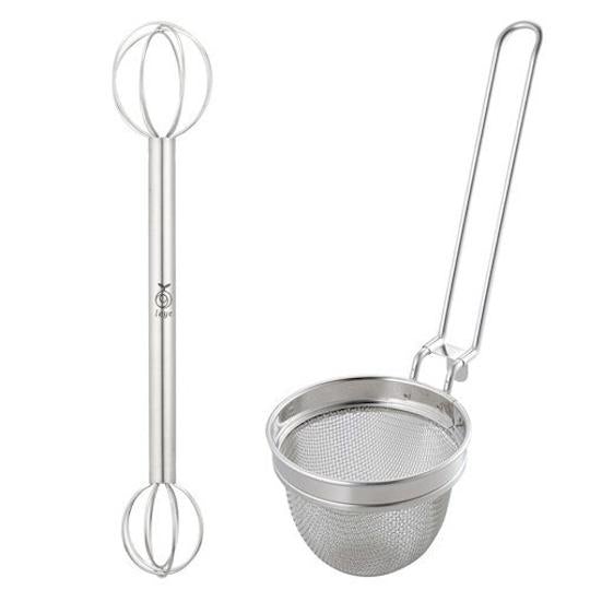 Leye Measuring Miso Whisk Muddler & Shimomura Strainer Set