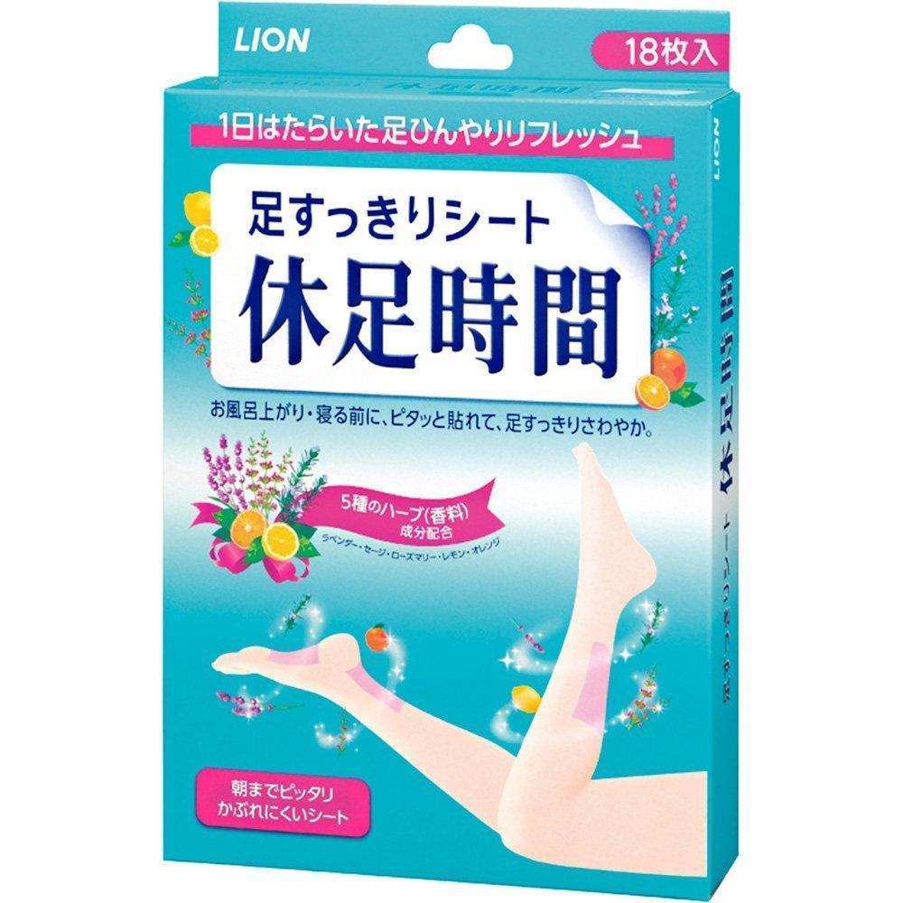 Lion Kyusoku Jikan Cooling Gel Pad for Legs 18 Sheets
