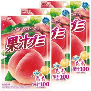 Meiji Fruit Gummy Candy Peach Collagen Gummies 51g (Pack of 3)