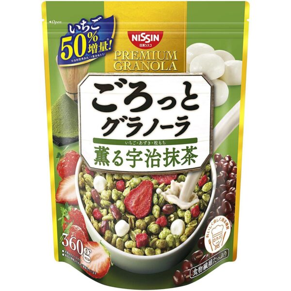 Nissin Gorotto Matcha Granola Cereal (Green Tea Granola) 360g