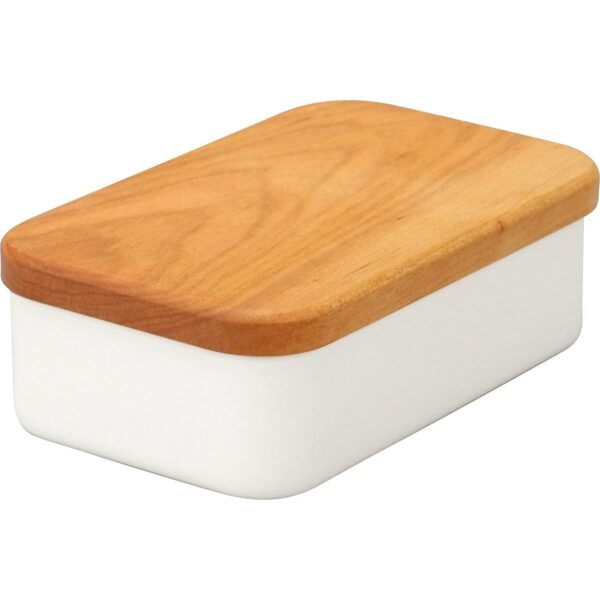 Noda Horo Enamel Butter Dish with Wooden Lid 200g