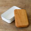 Noda Horo Enamel Butter Dish with Wooden Lid 200g