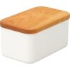 Noda Horo Enamel Butter Dish with Wooden Lid 450g