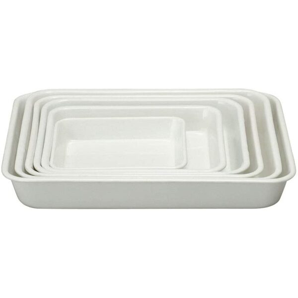 Noda Horo Japan White Enamel Tray Series