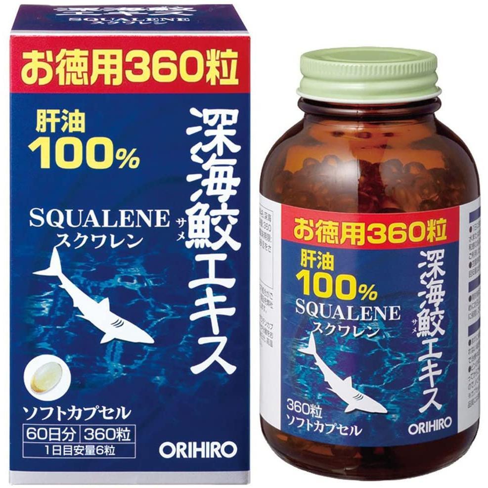 Orihiro Deep Sea Shark Extract Squalene Supplement 360 Capsules