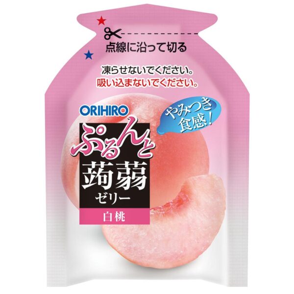 Orihiro Konjac Jelly Snack Peach Flavor 120g (Pack of 6)