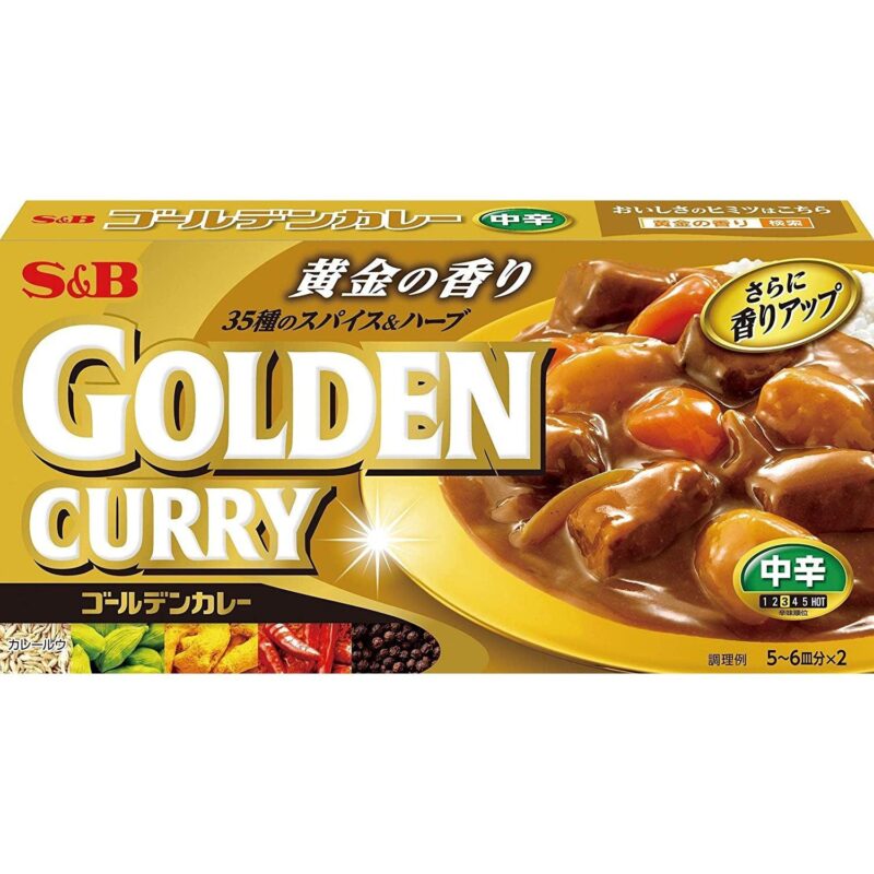 S&B Foods Golden Japanese Curry Roux Sauce Medium 198g