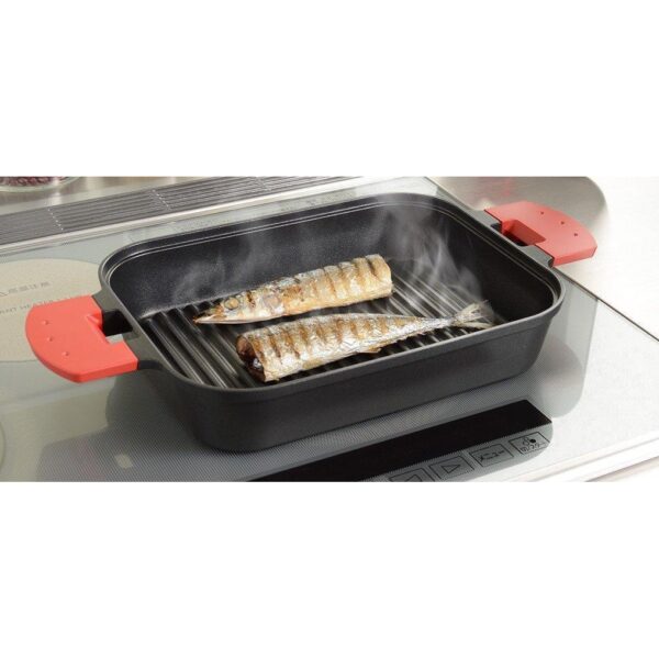 Uchicook Steam Grill with Glass Lid Red UCS16RD