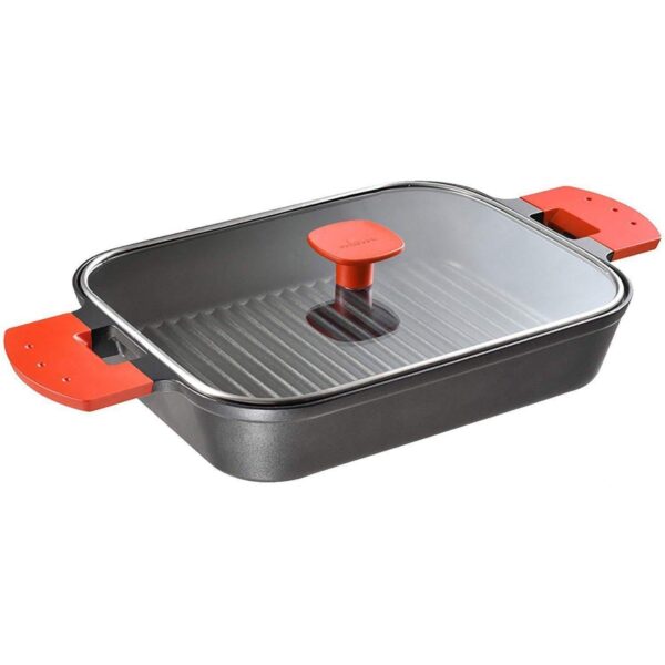 Uchicook Steam Grill with Glass Lid Red UCS16RD