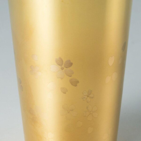 Wahei Freiz Double Wall Tumbler Sakura Pattern Gold SM-9705