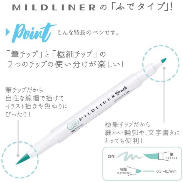 Zebra Mildliner Highlighter Markers Elegant Colors WFT8-5C-NC