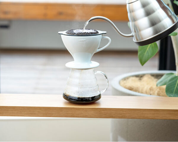 Hario W60 Coffee Dripper – Hybrid Pour Over Brewer with Resin and Mesh Filter