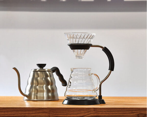 Hario V60 Arm Stand Dripper Set – Glass Pour Over Coffee Brewing Kit
