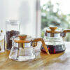 Hario Olive Wood Coffee Server 600ml – Heatproof Glass Carafe for Pour Over
