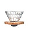 Hario V60 Glass Dripper Olive Wood Base – Stylish Pour Over Coffee Tool