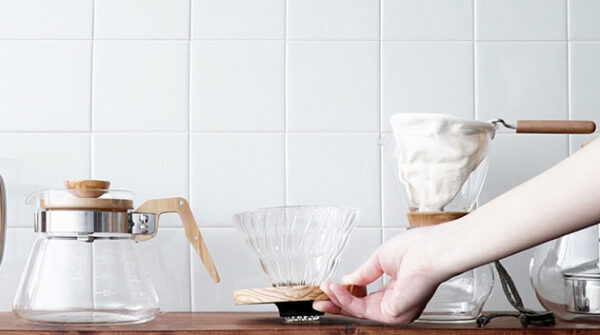 Hario V60 Glass Dripper Olive Wood Base – Stylish Pour Over Coffee Tool