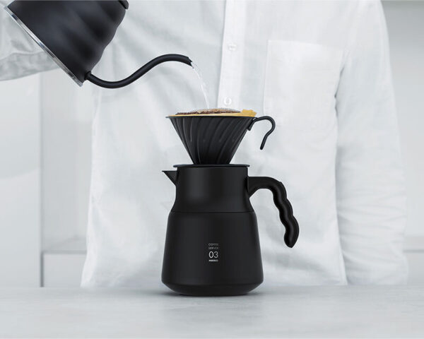 Hario V60 Insulated Stainless Steel Server PLUS 600ml – Keeps Coffee Hot