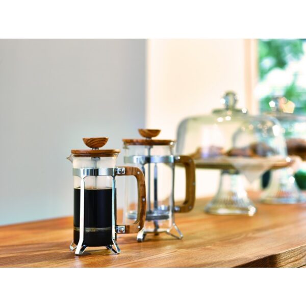 Hario French Press Coffee Maker 400ml – Olive Wood Handle and Glass Body