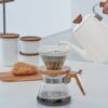Hario Olive Wood Coffee Server 600ml – Heatproof Glass Carafe for Pour Over