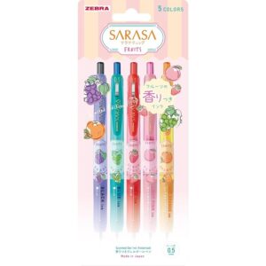 Zebra Sarasa Clip Gel Ballpoint Pen 0.5mm Scented Fruit 5 Colour Set JJ29-KF-5C