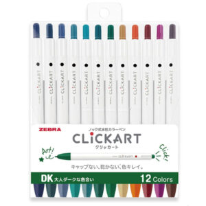 zebra-clickart-retractable-markers-dark-12pc-set-australia