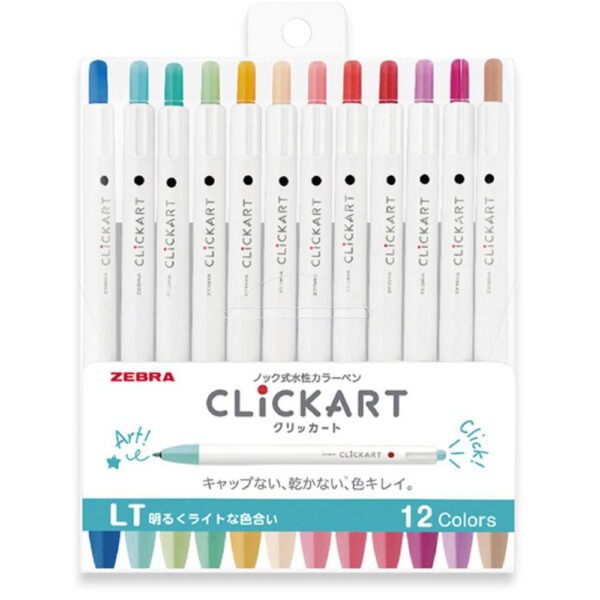 zebra-clickart-retractable-markers-light-12pc-set-australia