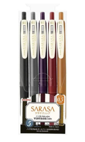 zebra-sarasa-vintage-gel-pens-5pc-set-vol2-australia